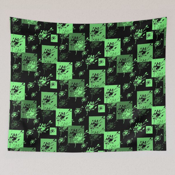 Item preview, Privet Sprig Green and Black Half-Drop designed and sold by Art in My Loft.
