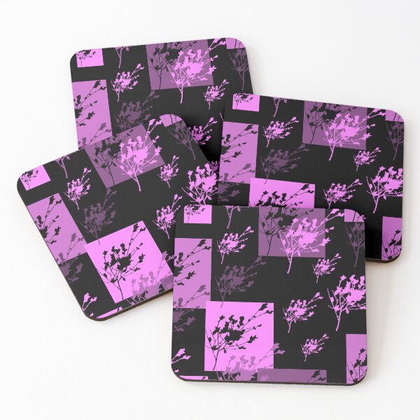 Item preview, Privet Sprig Magenta and Black Half-Drop designed and sold by Art in My Loft.