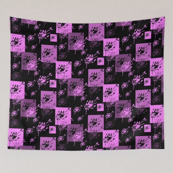 Item preview, Privet Sprig Magenta and Black Half-Drop designed and sold by Art in My Loft.