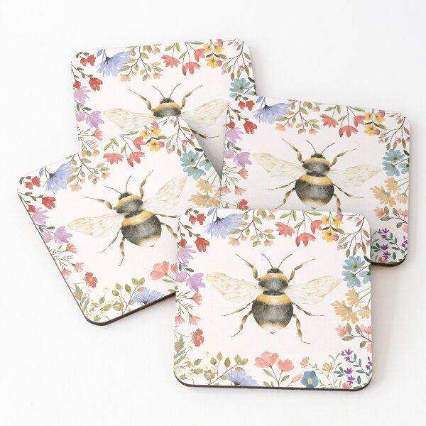 Item preview, Bee with Wildflowers designed and sold by Marguerite Artistry.