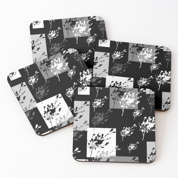 Item preview, Privet Sprig White and Black Half-Drop designed and sold by Art in My Loft.