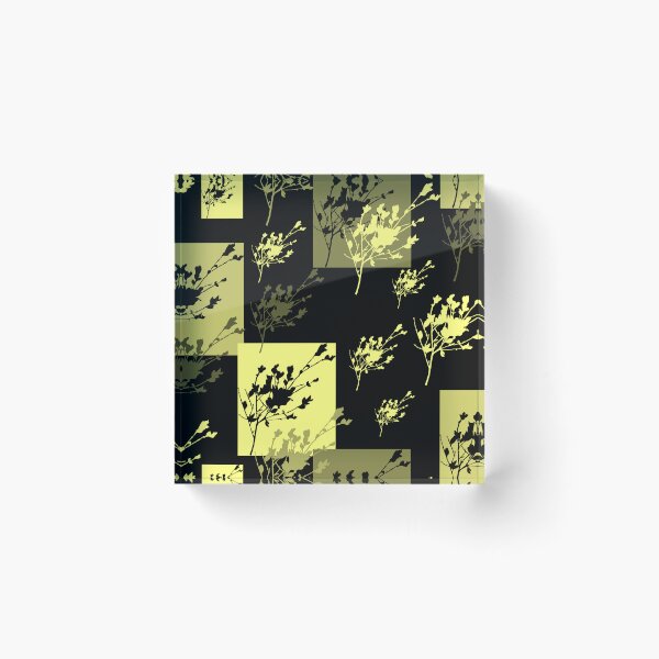 Item preview, Privet Sprig Yellow and Black Half-Drop designed and sold by Art in My Loft.
