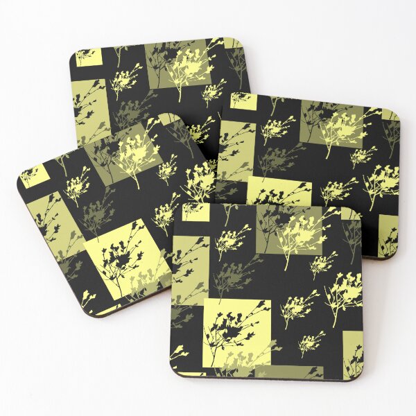 Item preview, Privet Sprig Yellow and Black Half-Drop designed and sold by Art in My Loft.