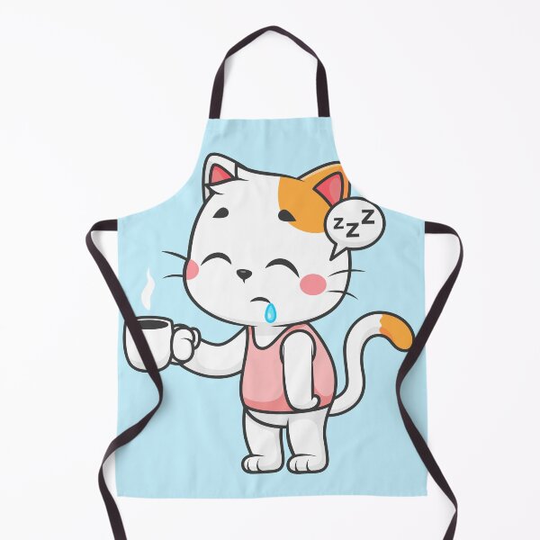 Item preview, Cute Sleepy Cat Holding Coffee Cartoon Vector Icon designed and sold by hjian8219.