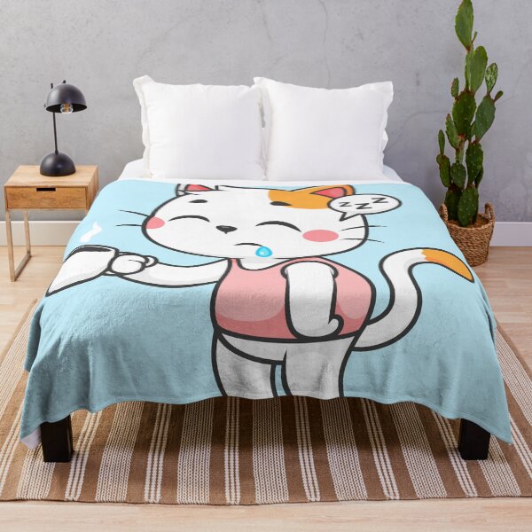 Item preview, Cute Sleepy Cat Holding Coffee Cartoon Vector Icon designed and sold by hjian8219.