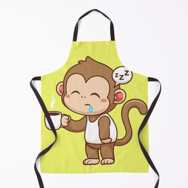Item preview, Cute Sleepy Monkey Holding Coffee Cartoon Vector Icon designed and sold by hjian8219.