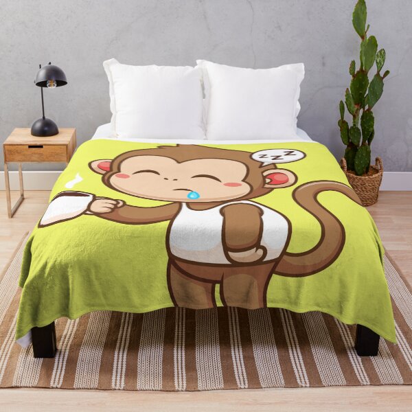 Item preview, Cute Sleepy Monkey Holding Coffee Cartoon Vector Icon designed and sold by hjian8219.
