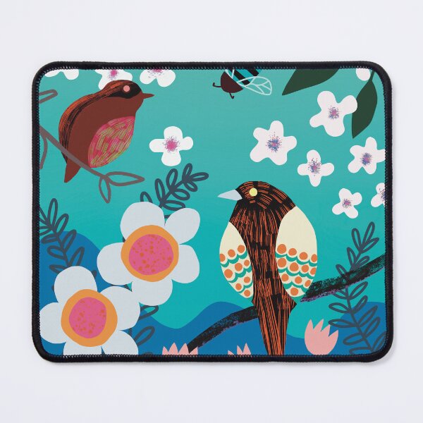 Item preview, Birds and flowers - blue designed and sold by DCamille.