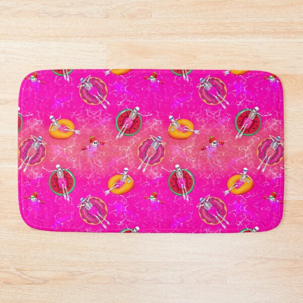 Item preview, Hot ghoul sunset summer-swimming skeletons with sharks- Pink designed and sold by ExtraCaffeine.