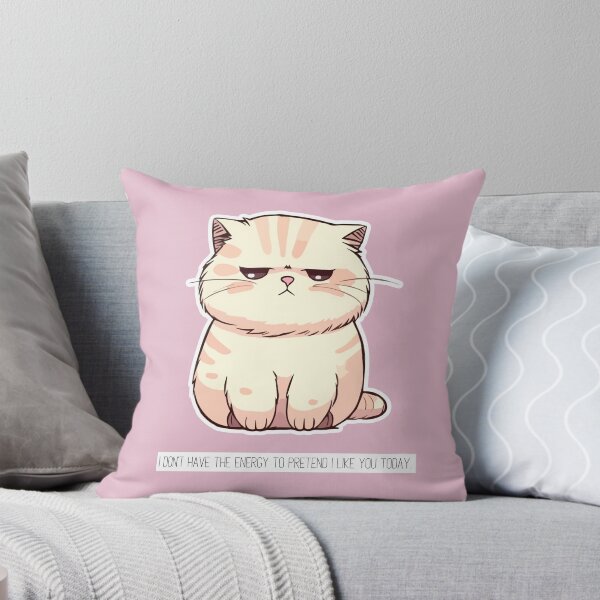 Item preview, I don't have the energy to pretend I like you today #CatGifts #CatLady #CatMom #CatDad #CatLife designed and sold by Anna Halasek.