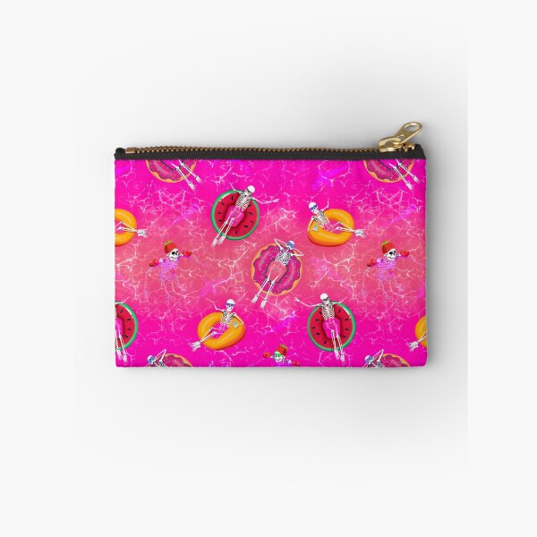 Item preview, Hot ghoul sunset summer-swimming skeletons with sharks- Pink designed and sold by ExtraCaffeine.