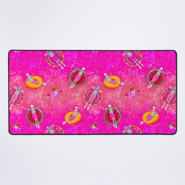 Item preview, Hot ghoul sunset summer-swimming skeletons with sharks- Pink designed and sold by ExtraCaffeine.