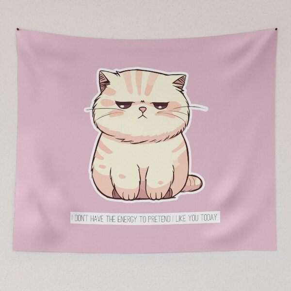 Item preview, I don't have the energy to pretend I like you today #CatGifts #CatLady #CatMom #CatDad #CatLife designed and sold by Anna Halasek.