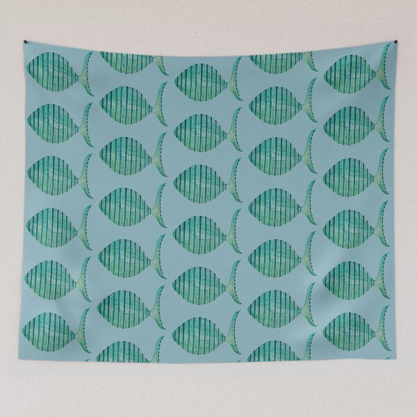 Item preview, Blue Green Striped Fish  designed and sold by KakiDimock.