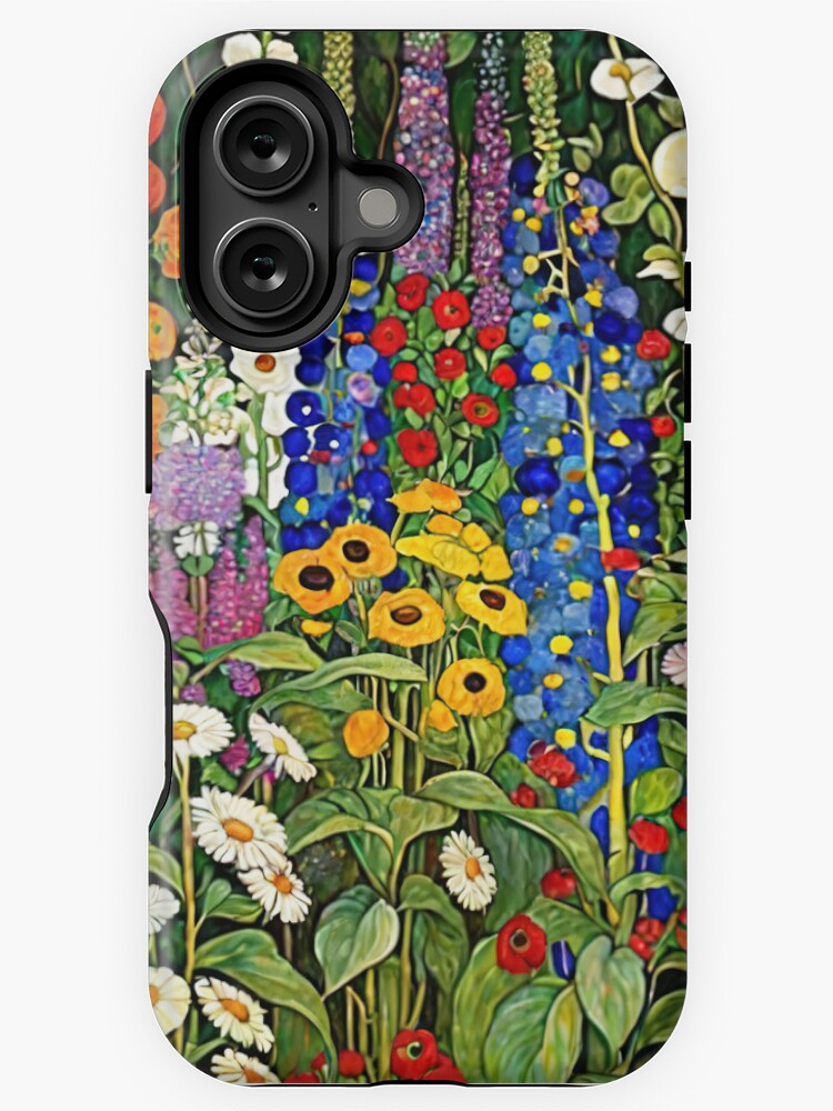 Aperçu 1 sur 4. Coque iPhone avec l'œuvre Jardin de fleurs Gustav Klimt créée et vendue par maniacfitness.