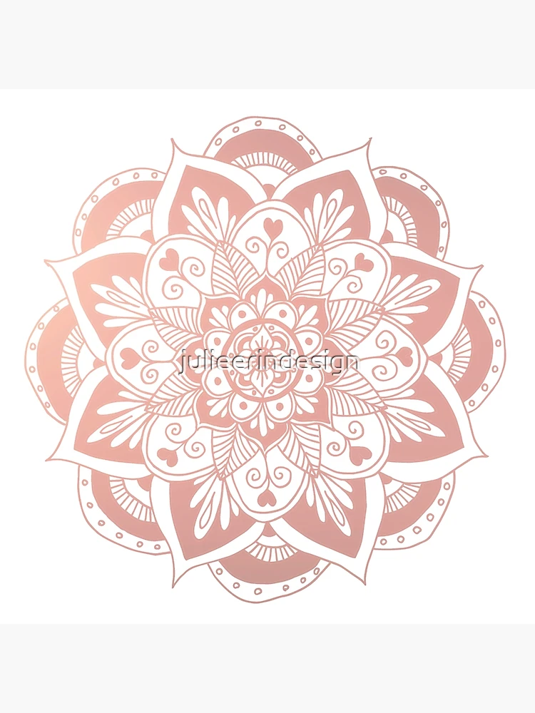 Rose Gold Foil Mandala Design Yoga Studio Logo, Metallic Tattoo, Decorative  Ornate Mandala in Ethnic Boho Style Ornamental Round P Stock Vector -  Illustration of metal, gold: 99824120
