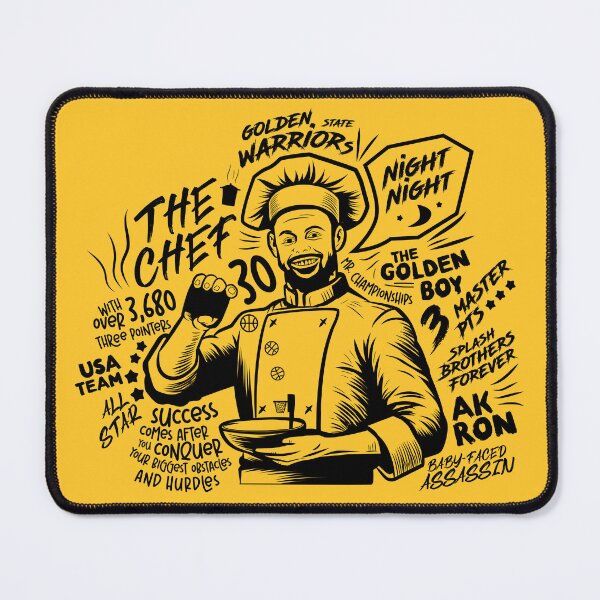 Item preview, Chef Curry cooking up three three-pointers for the Golden State Warriors designed and sold by Dizartico.
