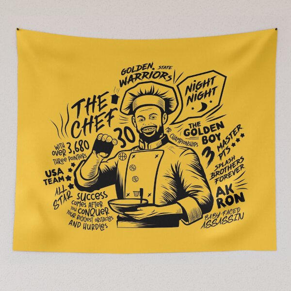 Item preview, Chef Curry cooking up three three-pointers for the Golden State Warriors designed and sold by Dizartico.