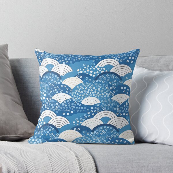Item preview, Blue Japanese Wagara Seigaiha | Seamless designed and sold by Unrooted.
