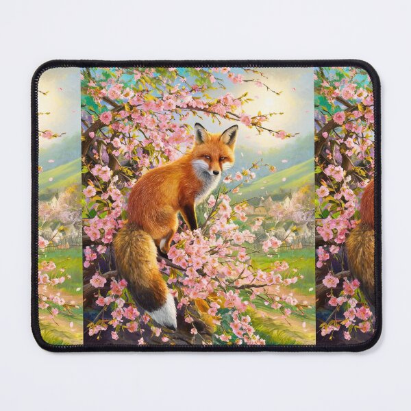 Artikelvorschau, Fuchs-Porträt. Kirschblüte, Blumenfuchs, Vintage-Fuchs, Fuchs-Malerei, Camille Pissarro-Stil entworfen und verkauft von FoxVibes.