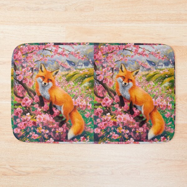 Artikelvorschau, Fuchs-Porträt. Kirschblüte, Blumenfuchs, Vintage-Fuchs, Fuchs-Malerei, Camille Pissarro-Stil entworfen und verkauft von FoxVibes.
