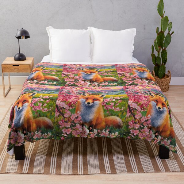 Artikelvorschau, Fuchs-Porträt. Kirschblüte, Blumenfuchs, Vintage-Fuchs, Fuchs-Malerei, Camille Pissarro-Stil entworfen und verkauft von FoxVibes.