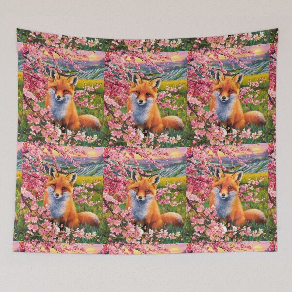 Artikelvorschau, Fuchs-Porträt. Kirschblüte, Blumenfuchs, Vintage-Fuchs, Fuchs-Malerei, Camille Pissarro-Stil entworfen und verkauft von FoxVibes.