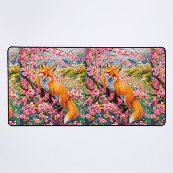 Artikelvorschau, Fuchs-Porträt. Kirschblüte, Blumenfuchs, Vintage-Fuchs, Fuchs-Malerei, Camille Pissarro-Stil entworfen und verkauft von FoxVibes.