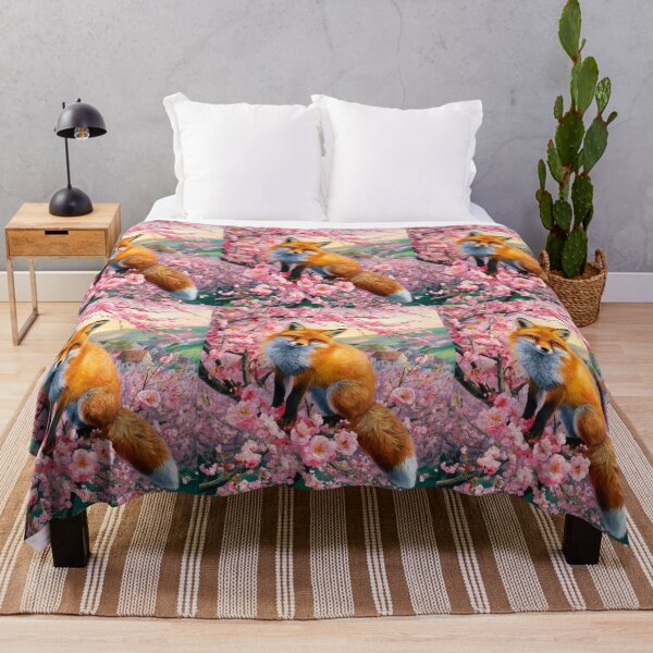 Artikelvorschau, Fuchs-Porträt. Kirschblüte, Blumenfuchs, Vintage-Fuchs, Fuchs-Malerei, Camille Pissarro-Stil entworfen und verkauft von FoxVibes.