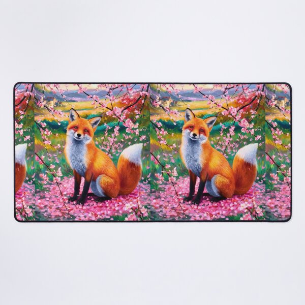 Artikelvorschau, Fuchs-Porträt. Kirschblüte, Blumenfuchs, Vintage-Fuchs, Fuchs-Malerei, Camille Pissarro-Stil entworfen und verkauft von FoxVibes.