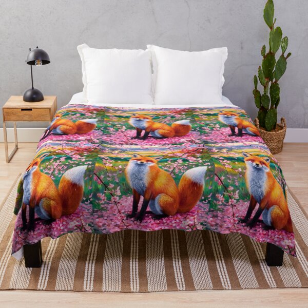 Artikelvorschau, Fuchs-Porträt. Kirschblüte, Blumenfuchs, Vintage-Fuchs, Fuchs-Malerei, Camille Pissarro-Stil entworfen und verkauft von FoxVibes.