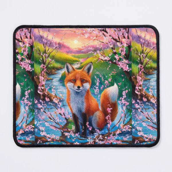 Artikelvorschau, Fuchs-Porträt. Kirschblüte, Blumenfuchs, Vintage-Fuchs, Fuchs-Malerei, Camille Pissarro-Stil entworfen und verkauft von FoxVibes.
