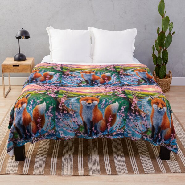 Artikelvorschau, Fuchs-Porträt. Kirschblüte, Blumenfuchs, Vintage-Fuchs, Fuchs-Malerei, Camille Pissarro-Stil entworfen und verkauft von FoxVibes.