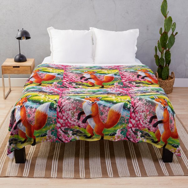 Artikelvorschau, Fuchs-Porträt. Kirschblüte, Blumenfuchs, Vintage-Fuchs, Fuchs-Malerei, Camille Pissarro-Stil entworfen und verkauft von FoxVibes.
