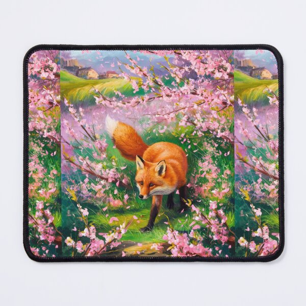 Artikelvorschau, Fuchs-Porträt. Kirschblüte, Blumenfuchs, Vintage-Fuchs, Fuchs-Malerei, Camille Pissarro-Stil entworfen und verkauft von FoxVibes.