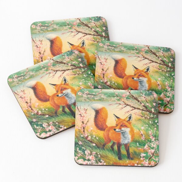 Artikelvorschau, Fuchs-Porträt. Kirschblüte, Blumenfuchs, Vintage-Fuchs, Fuchs-Malerei, Camille Pissarro-Stil entworfen und verkauft von FoxVibes.