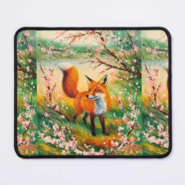 Artikelvorschau, Fuchs-Porträt. Kirschblüte, Blumenfuchs, Vintage-Fuchs, Fuchs-Malerei, Camille Pissarro-Stil entworfen und verkauft von FoxVibes.