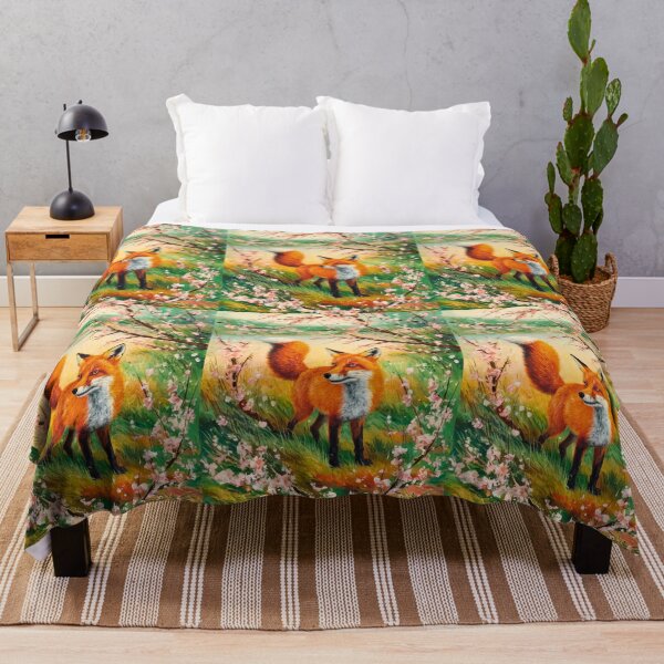 Artikelvorschau, Fuchs-Porträt. Kirschblüte, Blumenfuchs, Vintage-Fuchs, Fuchs-Malerei, Camille Pissarro-Stil entworfen und verkauft von FoxVibes.