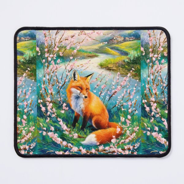 Artikelvorschau, Fuchs-Porträt. Kirschblüte, Blumenfuchs, Vintage-Fuchs, Fuchs-Malerei, Camille Pissarro-Stil entworfen und verkauft von FoxVibes.