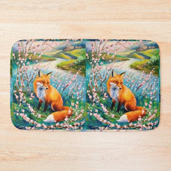 Artikelvorschau, Fuchs-Porträt. Kirschblüte, Blumenfuchs, Vintage-Fuchs, Fuchs-Malerei, Camille Pissarro-Stil entworfen und verkauft von FoxVibes.