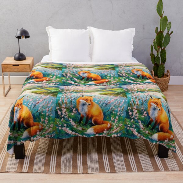 Artikelvorschau, Fuchs-Porträt. Kirschblüte, Blumenfuchs, Vintage-Fuchs, Fuchs-Malerei, Camille Pissarro-Stil entworfen und verkauft von FoxVibes.
