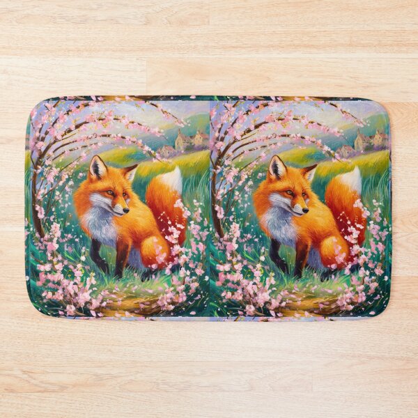 Artikelvorschau, Fuchs-Porträt. Kirschblüte, Blumenfuchs, Vintage-Fuchs, Fuchs-Malerei, Camille Pissarro-Stil entworfen und verkauft von FoxVibes.