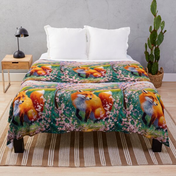 Artikelvorschau, Fuchs-Porträt. Kirschblüte, Blumenfuchs, Vintage-Fuchs, Fuchs-Malerei, Camille Pissarro-Stil entworfen und verkauft von FoxVibes.