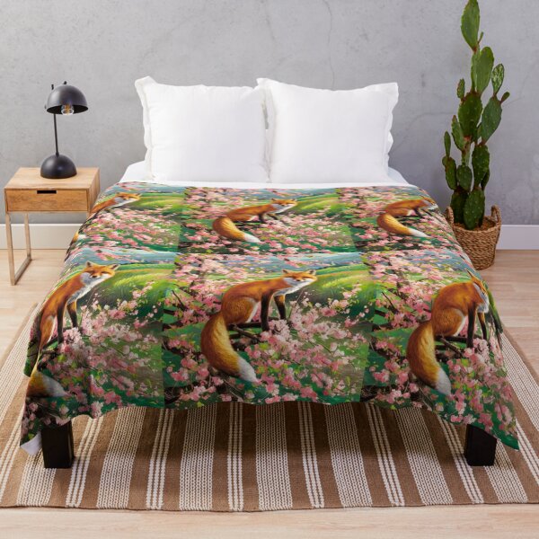 Artikelvorschau, Fuchs-Porträt. Kirschblüte, Blumenfuchs, Vintage-Fuchs, Fuchs-Malerei, Camille Pissarro-Stil entworfen und verkauft von FoxVibes.