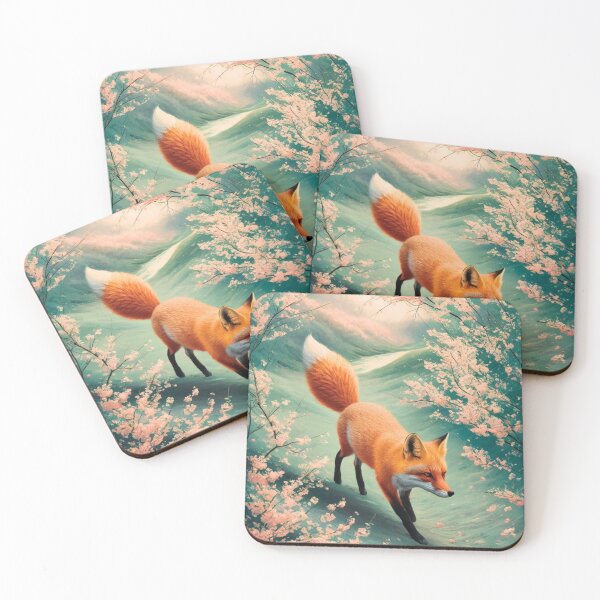 Artikelvorschau, Fuchs-Porträt. Kirschblüte, Blumenfuchs, Vintage-Fuchs, Fuchs-Malerei, Camille Pissarro-Stil entworfen und verkauft von FoxVibes.