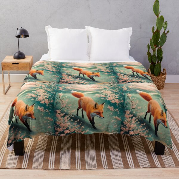 Artikelvorschau, Fuchs-Porträt. Kirschblüte, Blumenfuchs, Vintage-Fuchs, Fuchs-Malerei, Camille Pissarro-Stil entworfen und verkauft von FoxVibes.