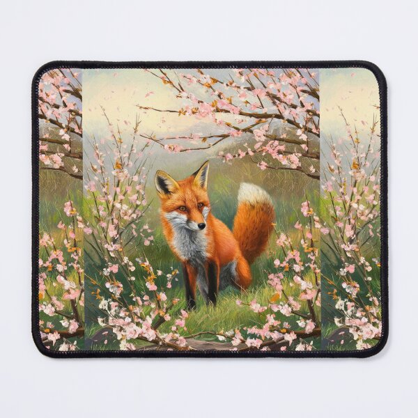 Artikelvorschau, Fuchs-Porträt. Kirschblüte, Blumenfuchs, Vintage-Fuchs, Fuchs-Malerei, Camille Pissarro-Stil entworfen und verkauft von FoxVibes.