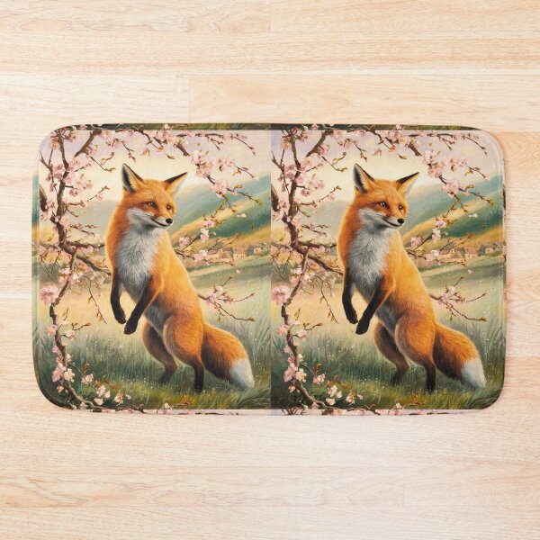 Artikelvorschau, Fuchs-Porträt. Kirschblüte, Blumenfuchs, Vintage-Fuchs, Fuchs-Malerei, Camille Pissarro-Stil entworfen und verkauft von FoxVibes.