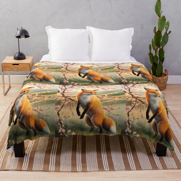 Artikelvorschau, Fuchs-Porträt. Kirschblüte, Blumenfuchs, Vintage-Fuchs, Fuchs-Malerei, Camille Pissarro-Stil entworfen und verkauft von FoxVibes.