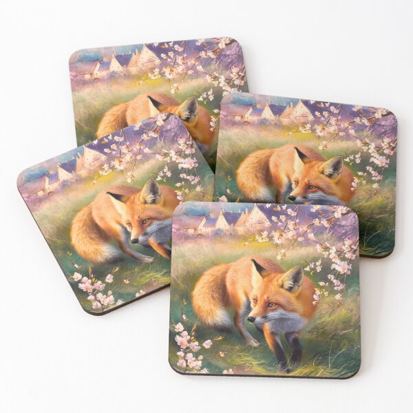Artikelvorschau, Fuchs-Porträt. Kirschblüte, Blumenfuchs, Vintage-Fuchs, Fuchs-Malerei, Camille Pissarro-Stil entworfen und verkauft von FoxVibes.